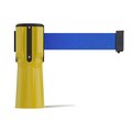 Montour Line Retractable Belt Barrier Cone Mount Yellow Case 11ft. Blue Belt CM115-YW-BL-110